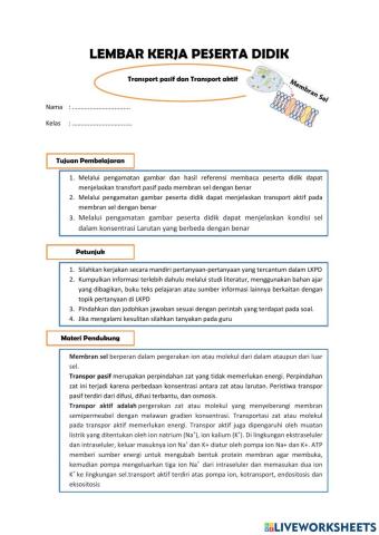 LKPD transpor membran sel