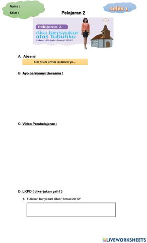 Materi PAK Kls 1 Pel 2