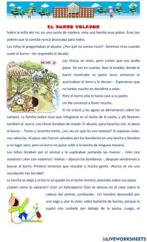 Lectura comprensiva: El burro volador