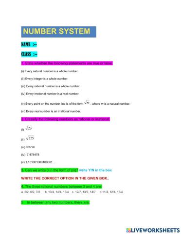 Number system