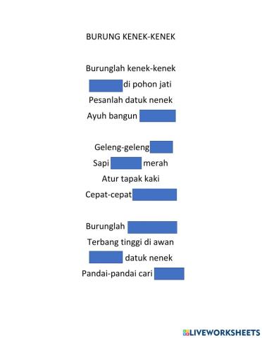 Muzik tahun 2 : burung kenek-kenek