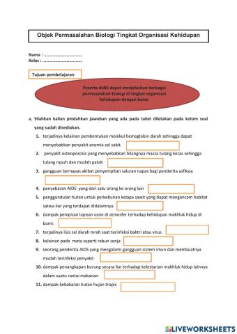 LKPD permasalahan biologi