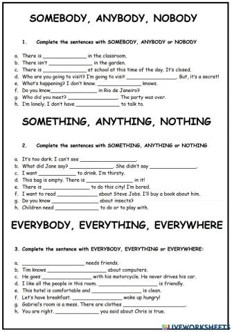 Indefinite Pronouns