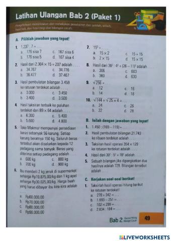 Latihan matematika bab 2