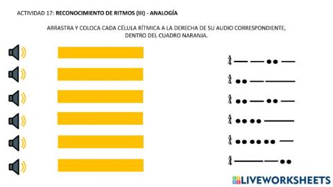 ACTIVIDAD 17: RITMOS III. ANALOGIA DE LOS SONIDOS