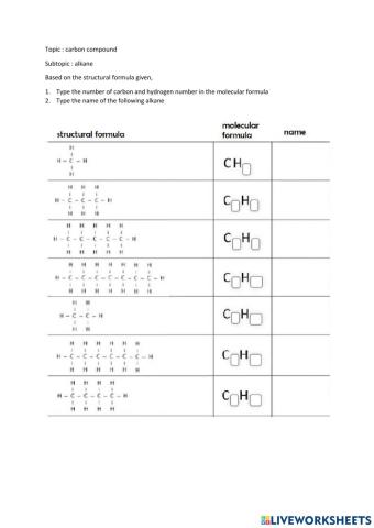 Alkane and alkene