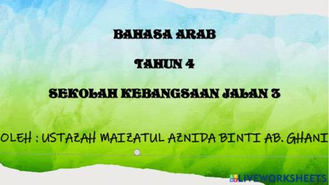 LATIHAN BAHASA ARAB TAHUN 4