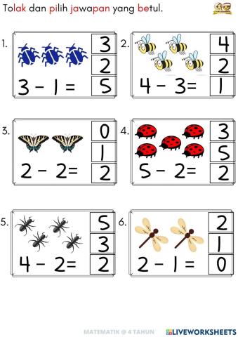 MATHS: Operasi Tolak