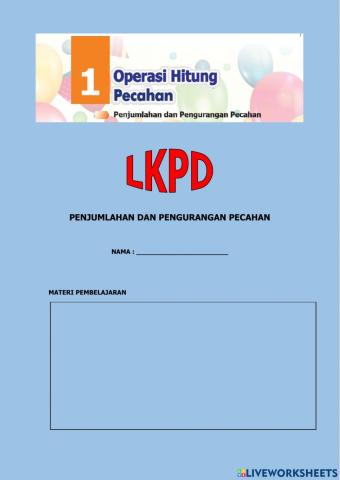 Lkpd matematika pecahan