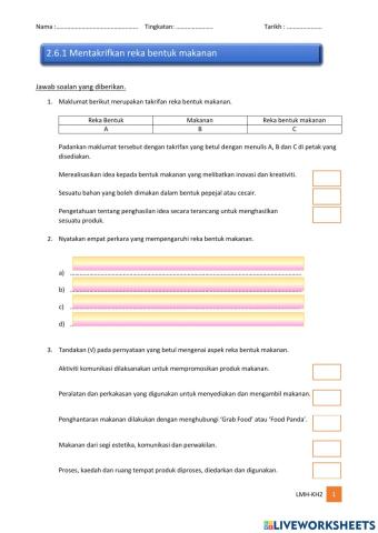 2.6.1Takrif RB Makanan