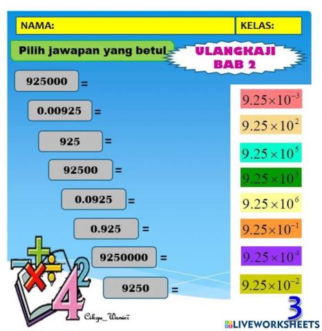 Nombor tunggal dan bentuk piawai