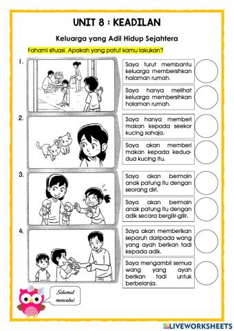 P.Moral Thn 2 : Keadilan (Amalan bersikap adil terhadap keluarga)