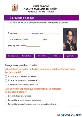 Proyecto de Simón Bolívar