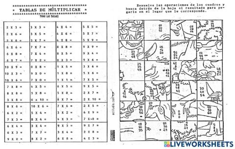 Tablas de multiplicar