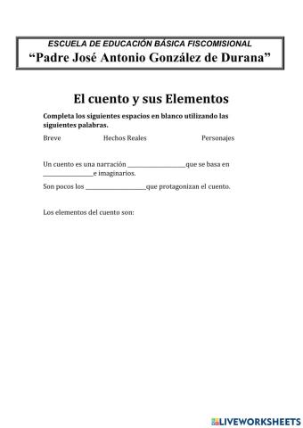 Cuento y sus elementos