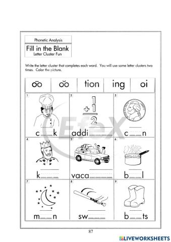 Letter cluster ws pg 32