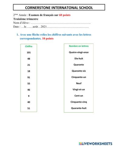 French work for Grade Two