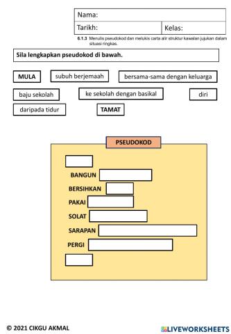 Menulis pseudokod dan carta alir