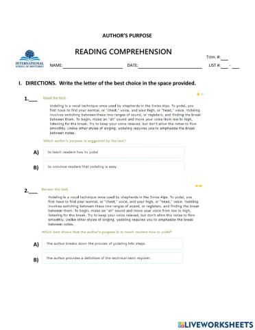 Reading Comprehension