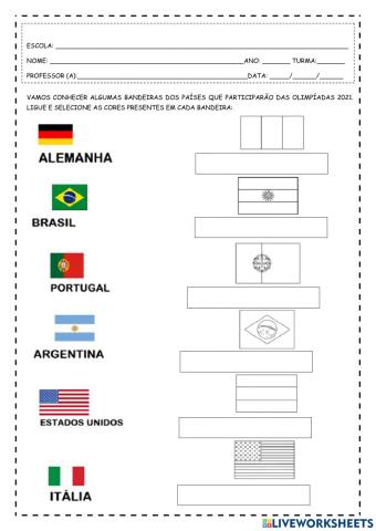 Cores das bandeiras