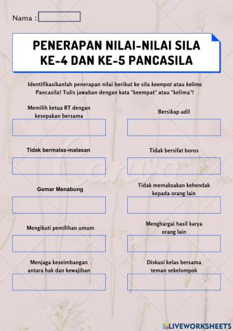 Penerapan sila pancasila ke 4 dan 5