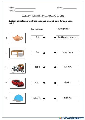 Ayat Tunggal (Suku Kata Terbuka) Bahagian 2