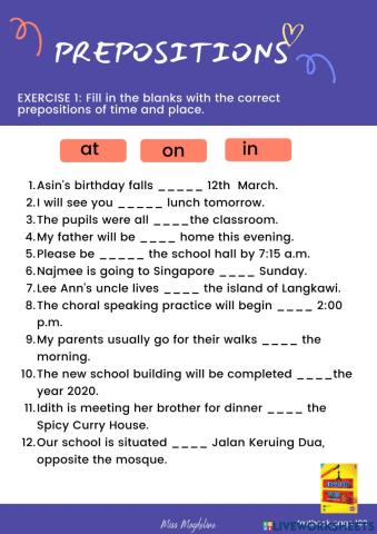 Year 6 -Prepositions