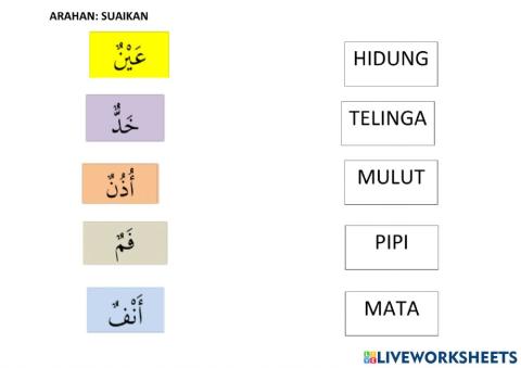 Suaikan dan isi tempat kosong