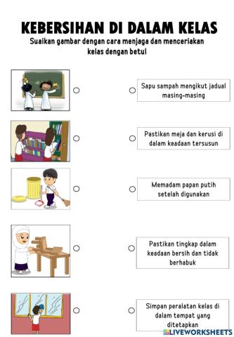 TAHUN 3 PPKI PENGURUSAN DIRI: KEBERSIHAN KELAS 