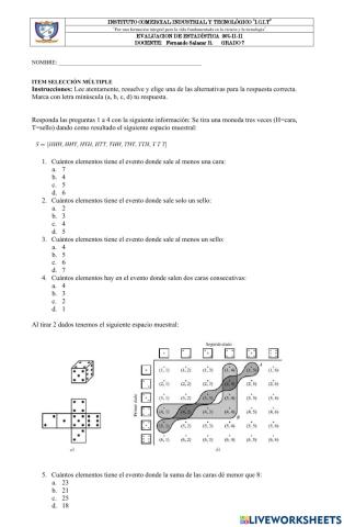 Examen Estadística 7 20-II-II