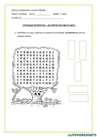 Atividade interativa- 2 ano  As Partes da planta