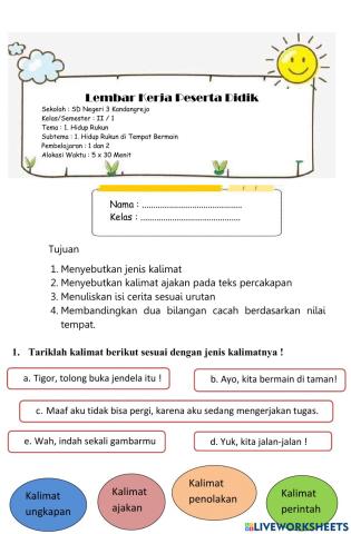 Soal Latihan Tema 1 ST2