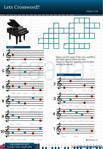 Crossword - treble clef