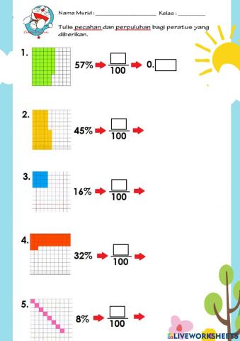 Matematik tahun 3 : Kenal Peratus