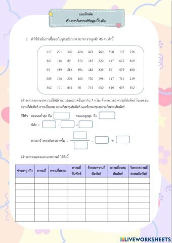 การวิเคราะห์ข้อมูลเบื้องต้น