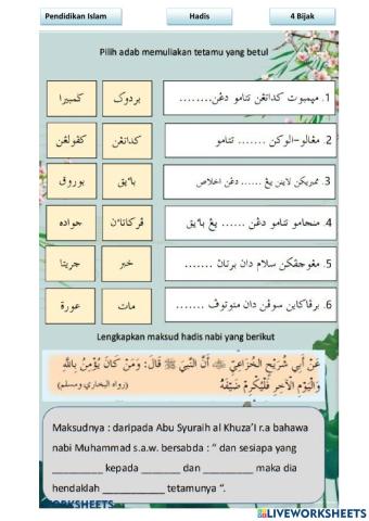 Hadis memuliakan tetamu 1