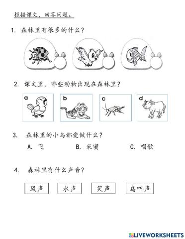 一年级华文 会唱歌的森林