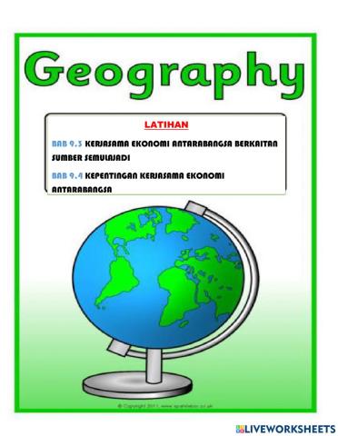 Kuiz geografi bab 9.3 & 9.4