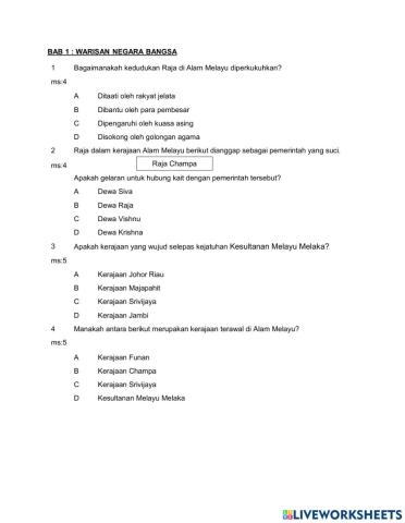 Sejarah tingkatan 4 bab 1