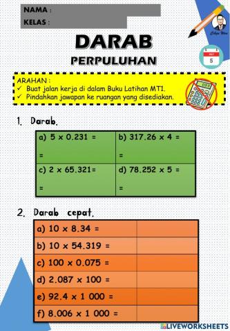 Latihan Darab Perpuluhan