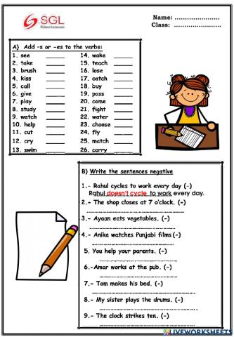 SGL - Rose - Present simple (+, -)