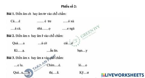 Điền từ và phân biệt chính tả