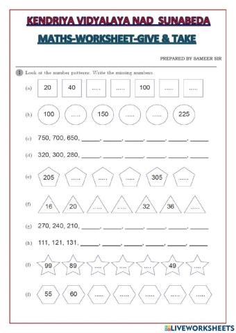 Class-3-worksheet-maths-give & take