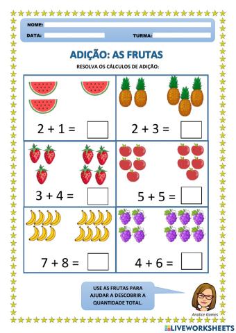 Adição: As Frutas