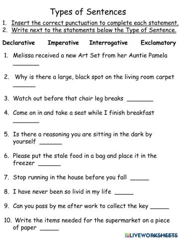 Types of Sentences