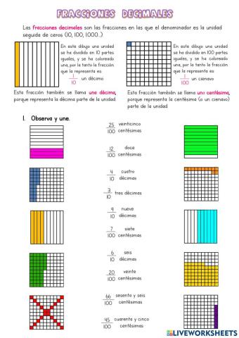 Fracciones decimales
