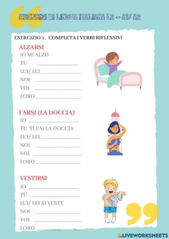 I verbi riflessivi