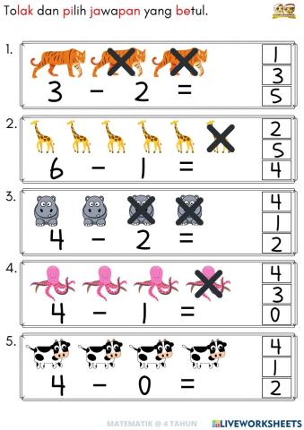 MATHS: Operasi Tolak