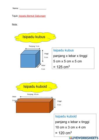 Matematik Tahun 5 - Isipadu Bentuk Gabungan