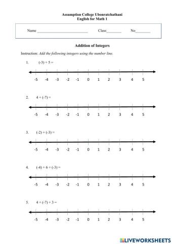 Addition of Integers